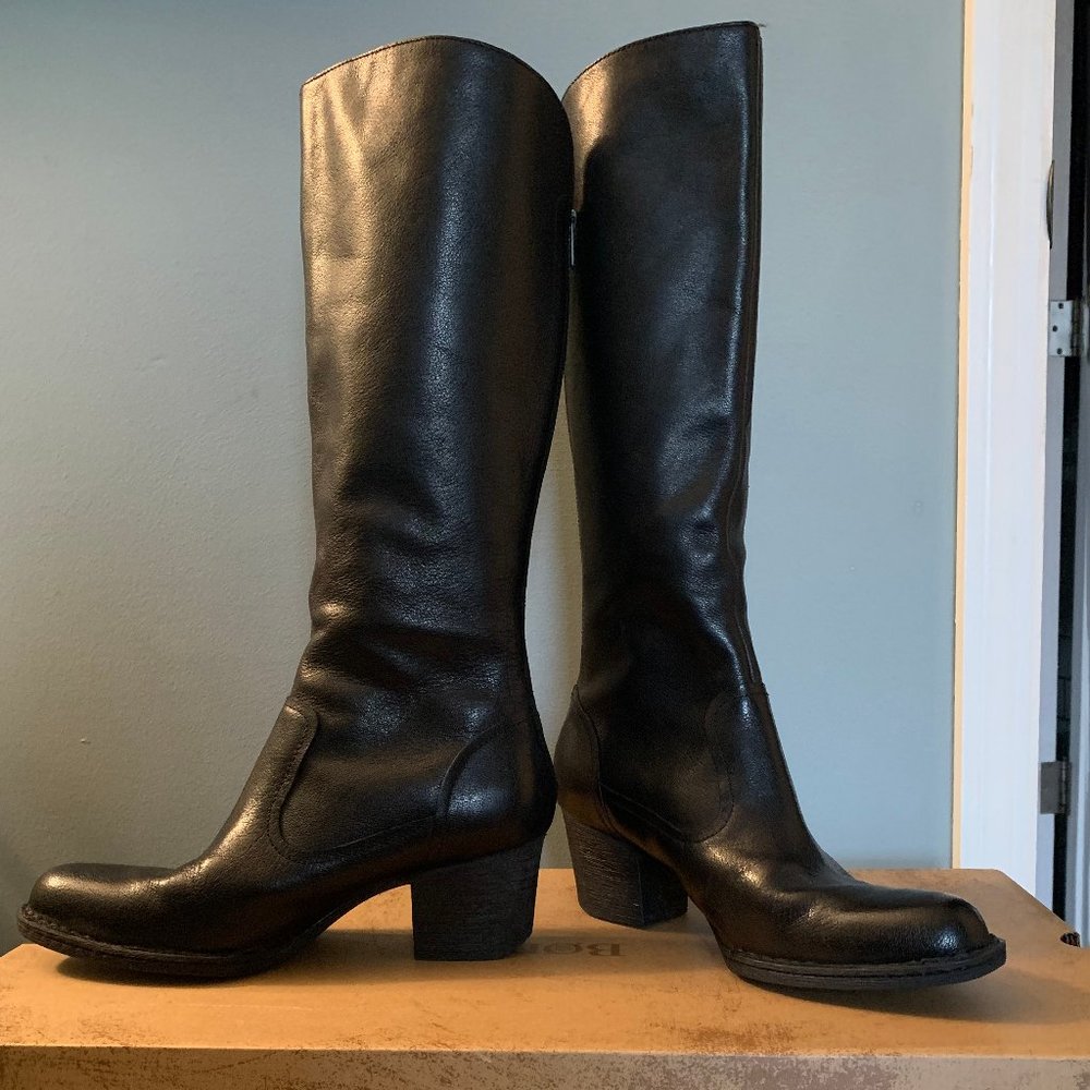 Born Almeida Black Leather Boots Size 9